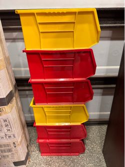 7 Uline Stackable Storage Bins