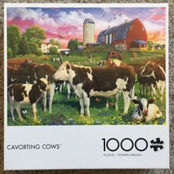 Jigsaw Puzzle CAVORTING COWS Buffalo NO MISSING PIECES 