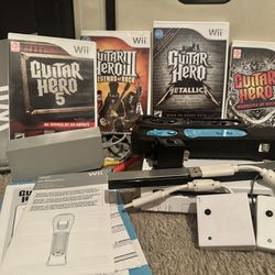 Wii Console With Guitar Hero Bundle 