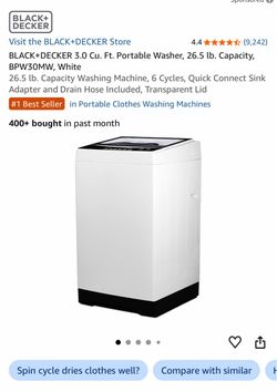 BLACK+DECKER Portable Washer BPW30MW White