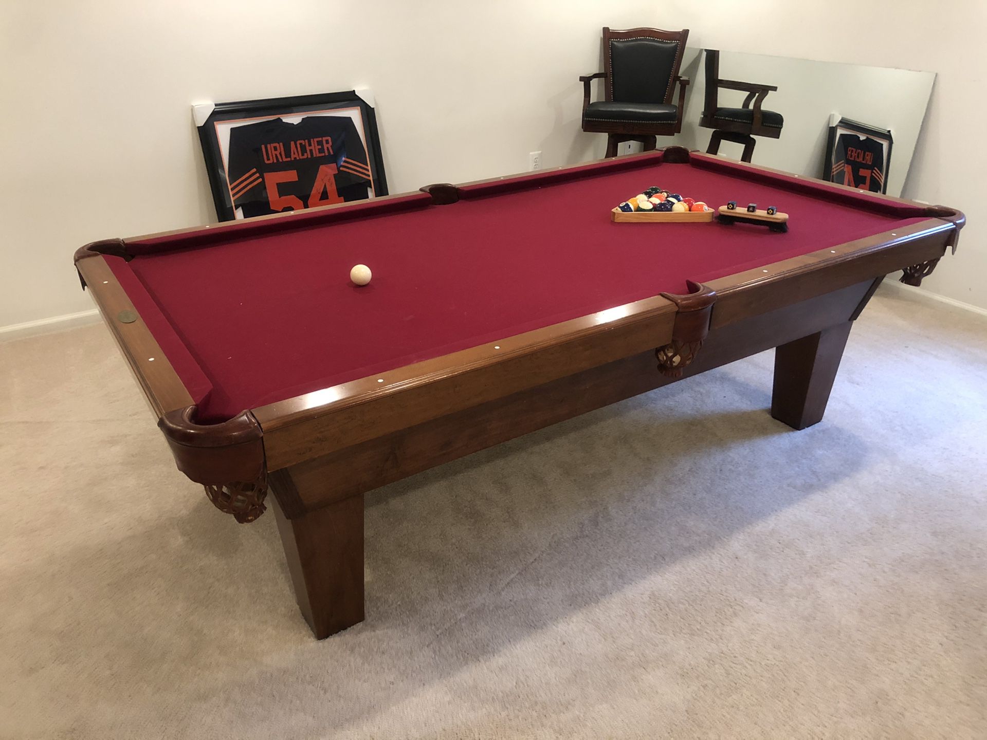 Olhausen Cherry Pool Table w/Accessories