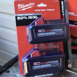 2PK Milwaukee M18 HIGH OUTPUT Batteries 6.0.  Brand NEW.  NUEVO.