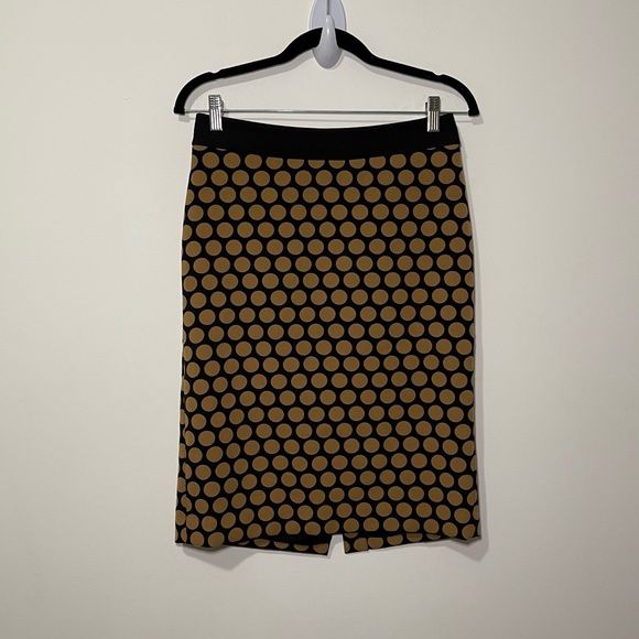 Talbots womens Black and Brown Polka dot pencil Skirt