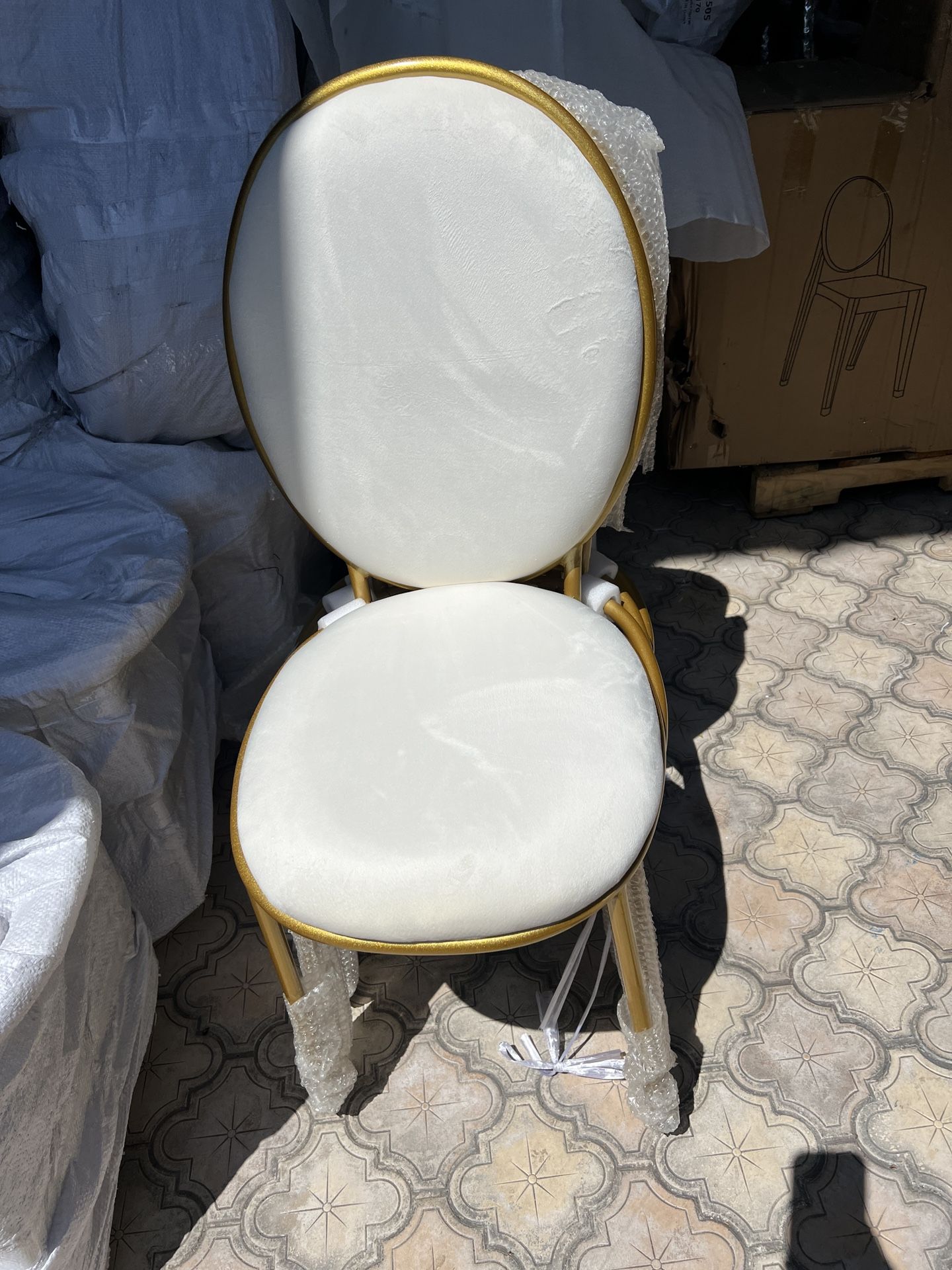 Gold And Ivory Cushioned Special Occasion Chairs