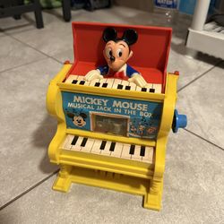 Vintage 1973, Mickey Mouse, musical Jack-in-the-Box