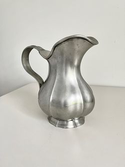 MATCH Pewter Fluted Pitcher Flower Vase 9 inches High