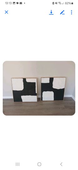 Hand-Painted Oil Paintings,Original Textured Painting On Canvas Black and White Abstract