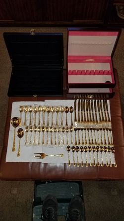 WM ROGERS & SON Gold Plated Flatware