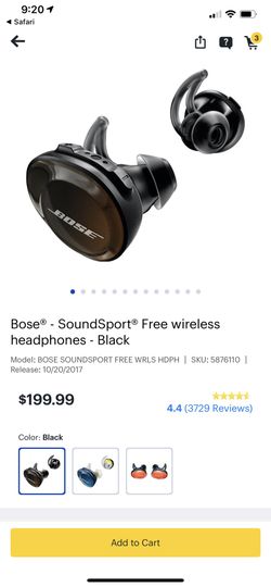 Black Bose soundsport free bluetooth earphones