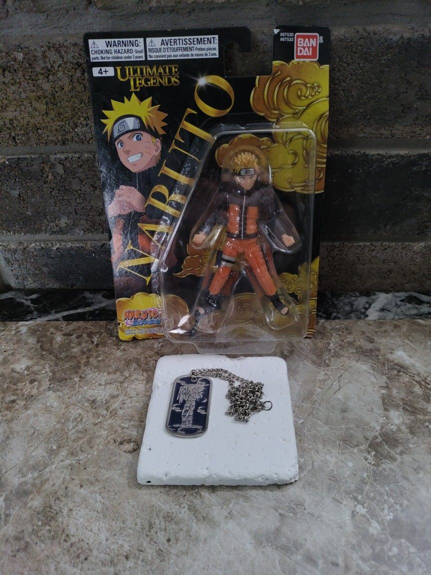 BANDAI Ultimate Legends Naruto Uzumaki Shippuden NIB Action Figure & Dogtag