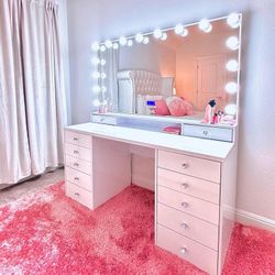 Vanity Makeup With Large Bluetooth Mirror Financing available In Stock 