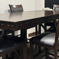Counter  Height Dining Table And Chair - 6 Seater