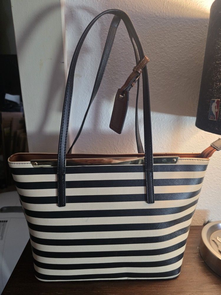 Aldo Navy Blue And White Purse