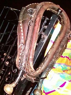 Antique Leather 2 Part Horse/Cob Carriage Driving Collar