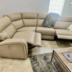 City Furniture, Taupe Colored, Double Recliner Lounge Sofa