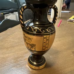  Vintage Handmade Greek Vase With Gold