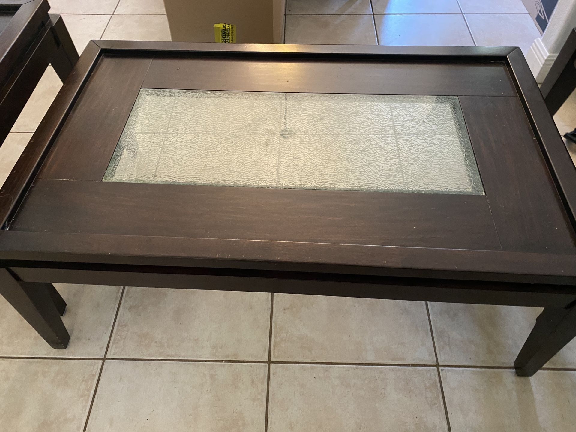 One coffee table and two end tables