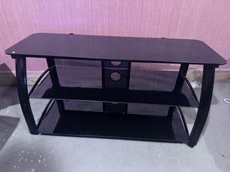 Glass Metal Heavy Three Tier Tv Stand Book Shelf Decor Organizer
