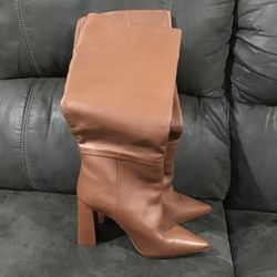 New Tall Leather Boots 8.5 Size