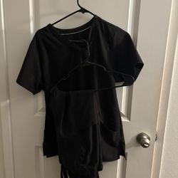 Wonder Wink Scrub Set Black Top L Bottom L