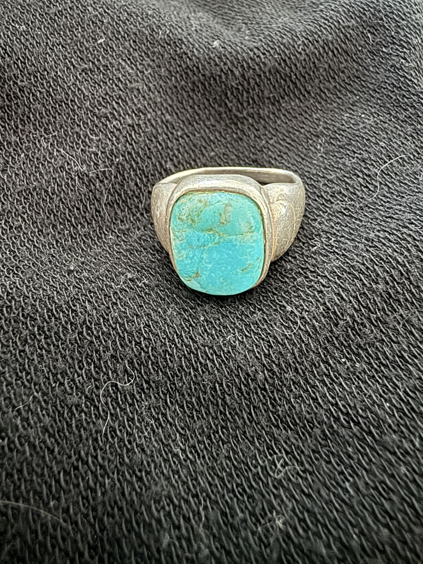 Sterling Silver Classic Square Turquoise Ring