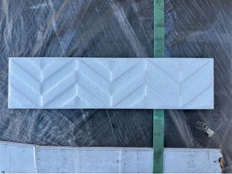 3x12 Textured Glossy White Ceramic tile