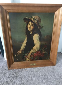 Vintage Art “Poppy Girl” By A. Piot