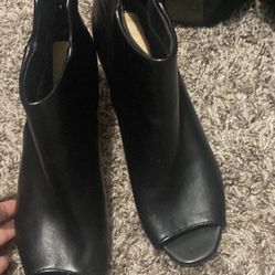 3 Pairs Of Black Heeled Booties Size 7