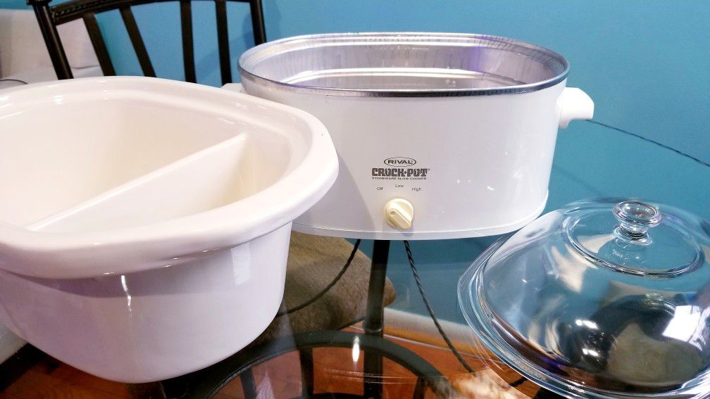 Rival Crock Pot 3780 Used Cream Duet Divided Slow Cooker Rare 4.5 QT