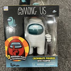Among Us White Crewmate 4.5" figure Stamper Series 1 Toikido Toilet Paper Head. Toy Toys Wholesale 