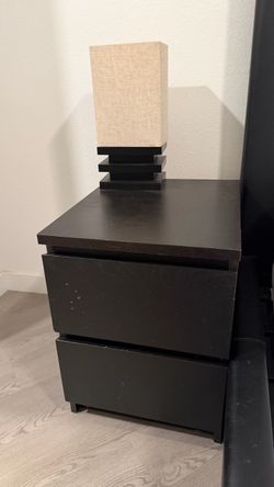 IKEA MALM 2-Drawer Nightstand Black-Brown