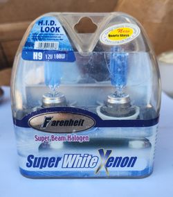 Farenheit H9 Super White Xenon Halogen Headlight Bulbs 100W 12VDC