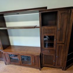 American Signature Solid Wood Entertainment Center / Wall Unit (12 ft Wide)