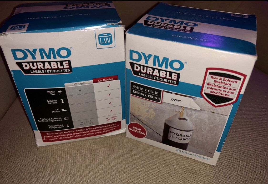 DYMO Genuine DURABLE Series Labels - 4.25” x 6.25”