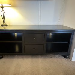 Heavy Duty Dark Wood TV/Storage Stand
