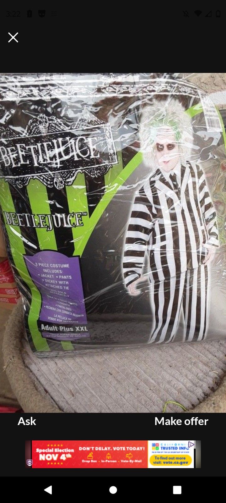 Beetle Juice Costume