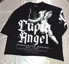 NWT Left Point Super Angel Oversized Graphic Tee Black Medium S25-1412