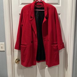 Brittany Woman’s Red Wool Coat Petite Medium