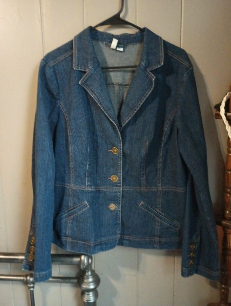 Women's Saint John's Bay Jean Jacket Size XL