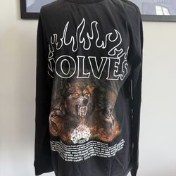 Darc Sport Long Sleeve Premium Vintage Distressed Tee Shirt Wolves