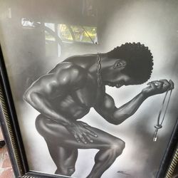 Framed Art Poster Print - Lock and Key (Male) Artist: Kevin Williams- Poster