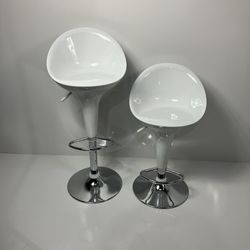 White Stool Adjustable 