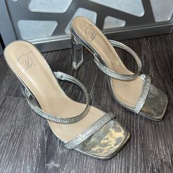 Sparkly Block Heels 