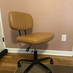 Brown Faux Leather Swivel Office Chair 