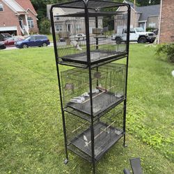 Double Stackable Bird Cage with Stand  & Wheels  its does come with everything you see in the pictures  