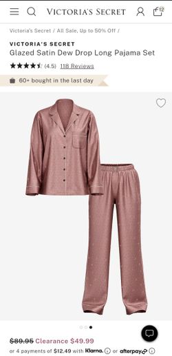 Victoria's Secret Glazed Satin Dew Drop Long Pajama Set