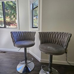 Velvet 2 grey bar stools OBO!