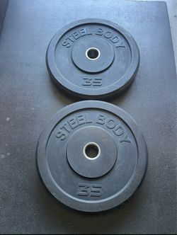 35lbs Steel Body  Olympic Bumper Weight Plates…. Home Gym Fitness….