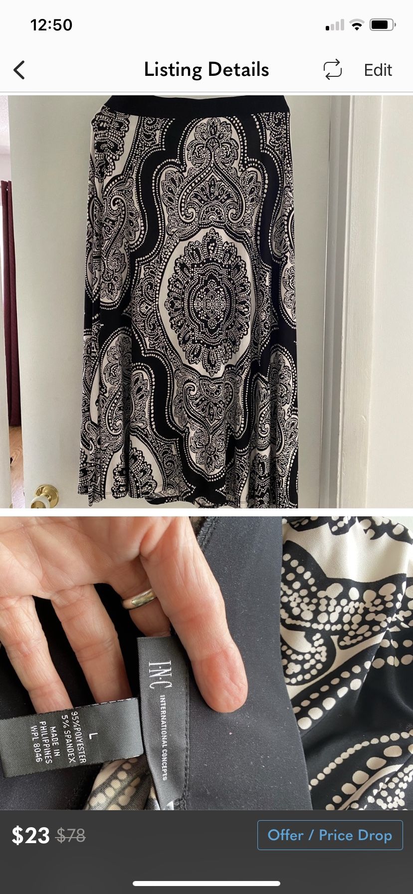 Long Skirt Black And White