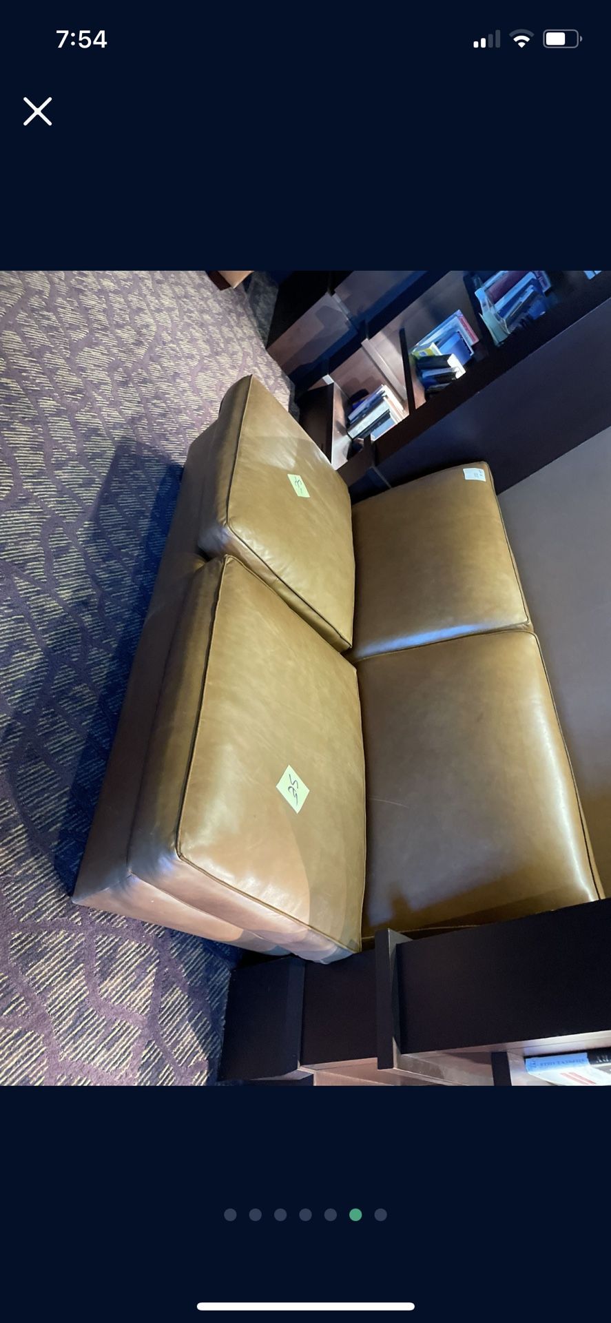 Beautiful MID CENTURY Leather Armless Loveseats